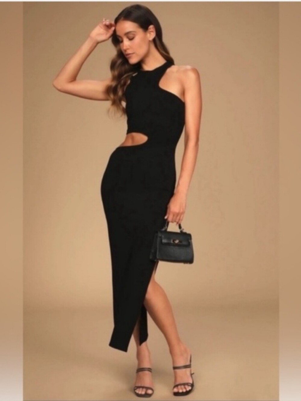 Abercrombie & Fitch Cutout Ribbed Midi Dress – M